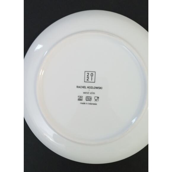 West Elm Rachel Kozlowski Dapper Animal Winter Leopard Cat Plate Salad Dessert - Picture 5 of 6